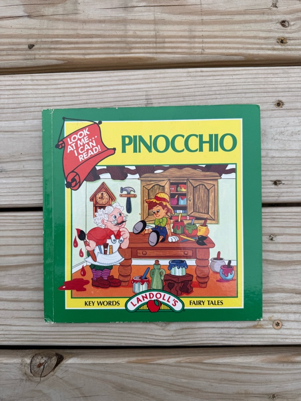 Pinocchio Children's Hardcover Vintage Book - Green Cover